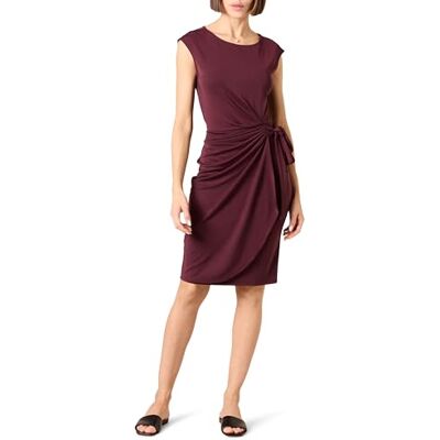 Amazon Essentials Damen Kleid in Wickeloptik mit Flügelärmeln und U-Boot-Ausschnitt, Burgunderrot, XL Amazon Essentials Damen Kleid in Wickeloptik mit Flügelärmeln und U-Boot-Ausschnitt, Burgunderrot, XL