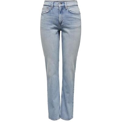 ONLY Damen Onlwillow Hw Straight Lb DNM Dot Jeans, Light Blue Denim, 27 W/30 L ONLY Damen Onlwillow Hw Straight Lb DNM Dot Jeans, Light Blue Denim, 27 W/30 L