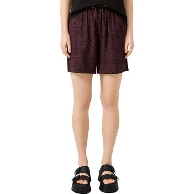 QS s.Oliver Damen Shorts – High Rise, Viskosemix, All-Over-Print, elastischer Bund mit Schnürung QS s.Oliver Damen Shorts – High Rise, Viskosemix, All-Over-Print, elastischer Bund mit Schnürung