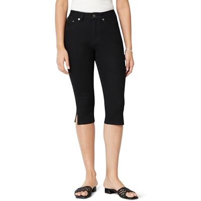 Amazon Essentials Damen Wadenlange Cropped Jeans mit Hohem Bund und Stretch-Denim, Schwarz, 38-40 Amazon Essentials Damen Wadenlange Cropped Jeans mit Hohem Bund und Stretch-Denim, Schwarz, 38-40