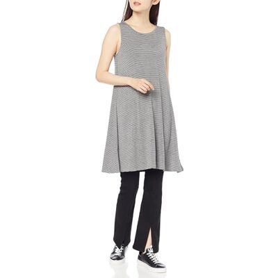 Amazon Essentials Damen Tanktop-Swingkleid (erhältlich in Übergröße), Grau Meliert Streifen, M Amazon Essentials Damen Tanktop-Swingkleid (erhältlich in Übergröße), Grau Meliert Streifen, M