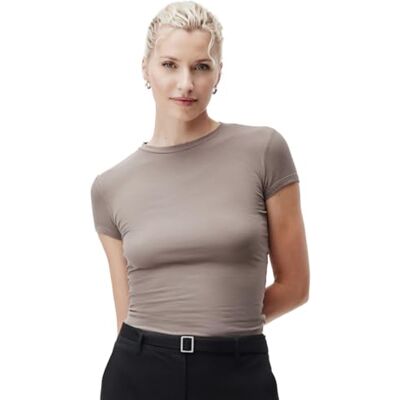 LeGer by Lena Gercke LeGer Cindy T-Shirt Kurzarm Tshirt Damen körpernahe Passform Oberteil aus Viskose Mode für Damen by Lena Gercke Gr. 34-48 LeGer by Lena Gercke LeGer Cindy T-Shirt Kurzarm Tshirt Damen körpernahe Passform Oberteil aus Viskose Mode für Damen by Lena Gercke Gr. 34-48