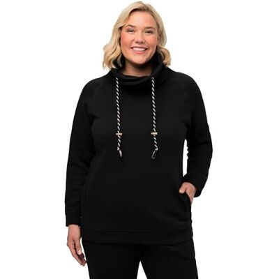 Ulla Popken Damen große Größen Übergrößen Plus Size Sweatshirt, weiter Stehkragen, Taschen, Raglan-Langarm schwarz 42+ 713963100-42+ Ulla Popken Damen große Größen Übergrößen Plus Size Sweatshirt, weiter Stehkragen, Taschen, Raglan-Langarm schwarz 42+ 713963100-42+