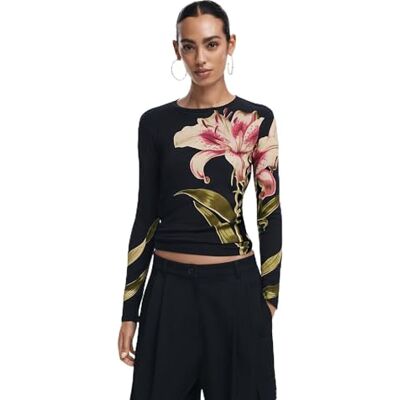 Desigual Damen 25swtkx4 T-Shirt, Schwarz, XL EU Desigual Damen 25swtkx4 T-Shirt, Schwarz, XL EU