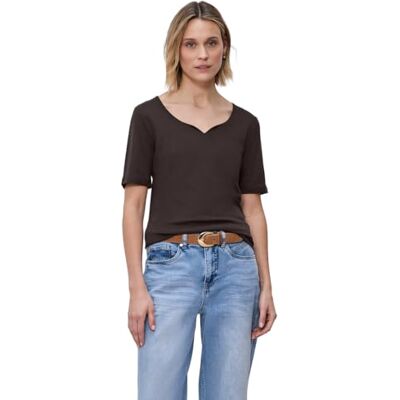 Street One Basic T-Shirt mit Herzausschnitt Street One Basic T-Shirt mit Herzausschnitt