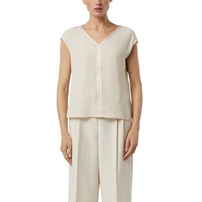 Comma Blusenshirt im Fabricmix mit Satinkante Comma Blusenshirt im Fabricmix mit Satinkante
