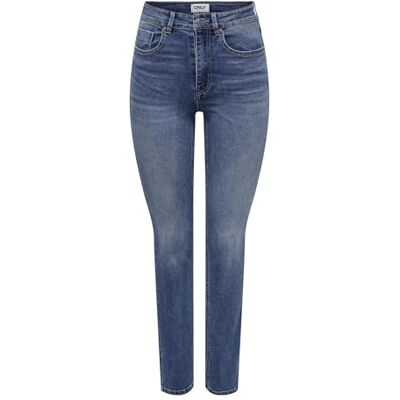 ONLY Damen Onlwillow Hw Slim DNM Gua654 Jeans, Dark Medium Blue Denim, 28 W/30 L ONLY Damen Onlwillow Hw Slim DNM Gua654 Jeans, Dark Medium Blue Denim, 28 W/30 L