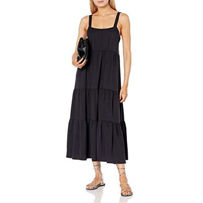 The Drop Damen Britt Maxi-Zeltkleid im Stufendesign, Schwarz, M The Drop Damen Britt Maxi-Zeltkleid im Stufendesign, Schwarz, M
