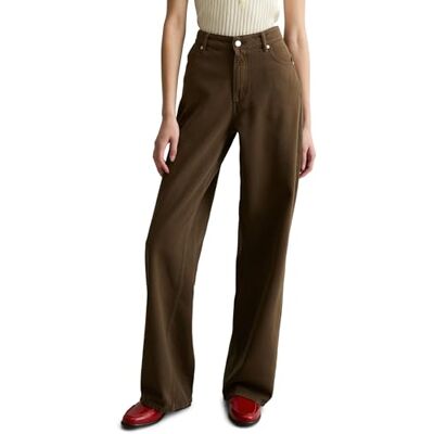 Marc O' Polo Marc OߴPolo Denim Damen Jeanshose High Waist Wide Fit, Braun (Hazelnut Brown), W28/L30 Marc O' Polo Marc OߴPolo Denim Damen Jeanshose High Waist Wide Fit, Braun (Hazelnut Brown), W28/L30