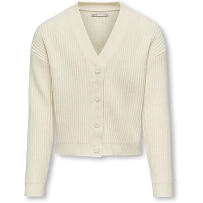 KIDS ONLY Damen Kogmandy Ls Short Boxy Cardigan KNT, Birch, 146-152 EU KIDS ONLY Damen Kogmandy Ls Short Boxy Cardigan KNT, Birch, 146-152 EU