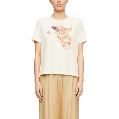 Comma Print-T-Shirt mit Flammgarn Comma Print-T-Shirt mit Flammgarn