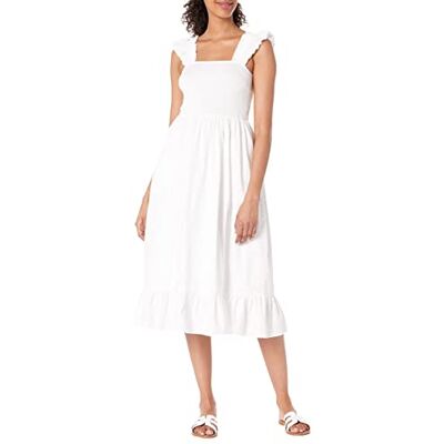 The Drop Kimi Ruffled Shoulder Smocked Midi Dress Kleider, Weiß, X-Large The Drop Kimi Ruffled Shoulder Smocked Midi Dress Kleider, Weiß, X-Large