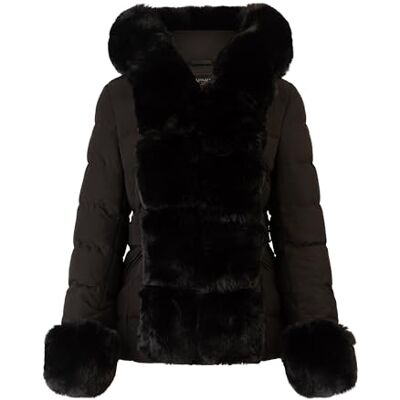 Apart Damen Winterjacke, warm gepolsterter Mantel, Kunstpelz-Kapuzenjacke, Zwei-Wege-Reißverschluss, warmer Steppmantel, bequeme Outdoorjacke, perfekt für den täglichen Wintergebrauch Apart Damen Winterjacke, warm gepolsterter Mantel, Kunstpelz-Kapuzenjacke, Zwei-Wege-Reißverschluss, warmer Steppmantel, bequeme Outdoorjacke, perfekt für den täglichen Wintergebrauch