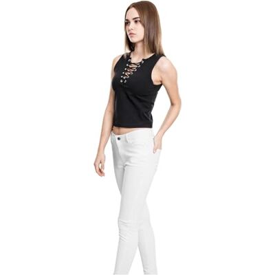 Urban Classics Damen Top Ladies Lace Up Cropped TB1631, Gr. Medium, Schwarz (Black 00007) Urban Classics Damen Top Ladies Lace Up Cropped TB1631, Gr. Medium, Schwarz (Black 00007)