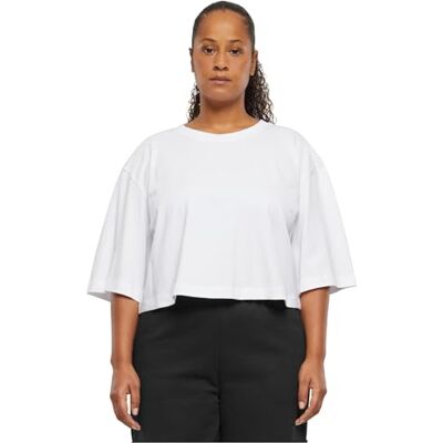 Urban Classics Damen T-Shirt Ladies Heavy Organic Oversized Cropped Tee, Crop T-Shirt für Frauen, Halbarm, Bio-Baumwolle, erhältlich in Größen XS 5XL Urban Classics Damen T-Shirt Ladies Heavy Organic Oversized Cropped Tee, Crop T-Shirt für Frauen, Halbarm, Bio-Baumwolle, erhältlich in Größen XS 5XL