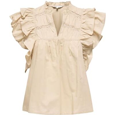 ONLY Onlsunny Capsl Frill Top WVN Noos ONLY Onlsunny Capsl Frill Top WVN Noos