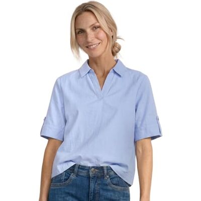 Street One Kurzarm Chambray Bluse mit Hemdkragen Street One Kurzarm Chambray Bluse mit Hemdkragen