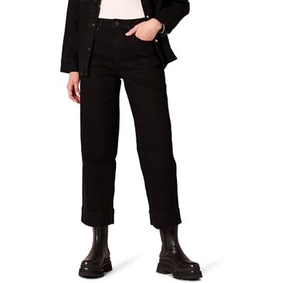 Amazon Essentials Damen Knöchellange Weit Geschnittene Regular-Fit-Jeans Auslaufmodell, Schwarz, 48 Amazon Essentials Damen Knöchellange Weit Geschnittene Regular-Fit-Jeans Auslaufmodell, Schwarz, 48