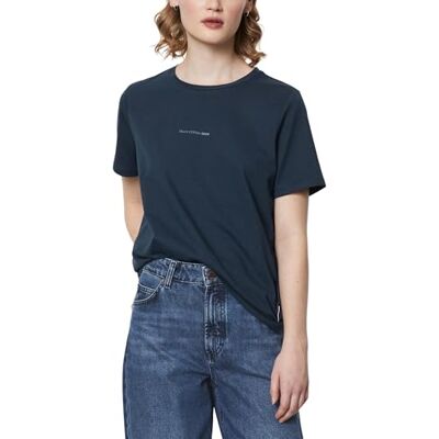 Marc O' Polo Denim Damen T-Shirt aus Bio-Baumwolle Regular Fit, Blau (Navy Teal), S Marc O' Polo Denim Damen T-Shirt aus Bio-Baumwolle Regular Fit, Blau (Navy Teal), S