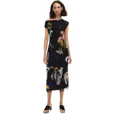 Desigual Ärmelloses Kleid aus der Damen-Kollektion, Schwarz, M Desigual Ärmelloses Kleid aus der Damen-Kollektion, Schwarz, M