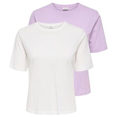 JDY Damen rex S/S Top 2-Pack JRS Dia, Lavendula, M (2er Pack) JDY Damen rex S/S Top 2-Pack JRS Dia, Lavendula, M (2er Pack)