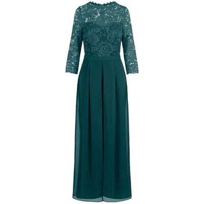 Apart Abendoverall mit Spitzentop und weitem Bein, dunkelgrün, 36 Apart Abendoverall mit Spitzentop und weitem Bein, dunkelgrün, 36