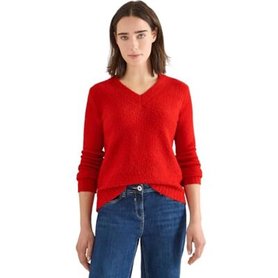 Cecil Bouclé V-Neck Pullover Pumkin orange XL Cecil Bouclé V-Neck Pullover Pumkin orange XL