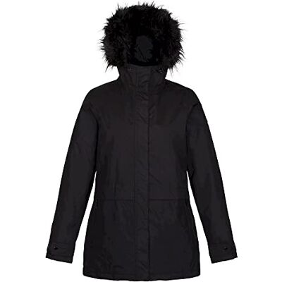 Regatta Myla II wasserdichte, isolierte Parka-Jacke für Damen, Schwarz Regatta Myla II wasserdichte, isolierte Parka-Jacke für Damen, Schwarz