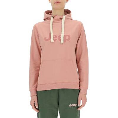 Jeep Damen J Woman Hooded Large Print J24s Sweatshirt, Dusty Rose/Desert Ro, S EU Jeep Damen J Woman Hooded Large Print J24s Sweatshirt, Dusty Rose/Desert Ro, S EU