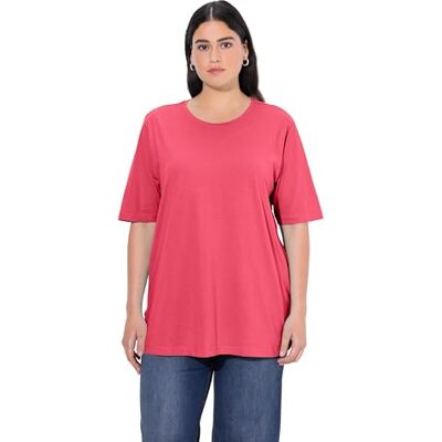 Ulla Popken Damen große Größen Übergrößen Plus Size T-Shirt, Rundhalsausschnitt, Relaxed, Halbarm helles Fuchsia 46+ 486910513-46+ Ulla Popken Damen große Größen Übergrößen Plus Size T-Shirt, Rundhalsausschnitt, Relaxed, Halbarm helles Fuchsia 46+ 486910513-46+