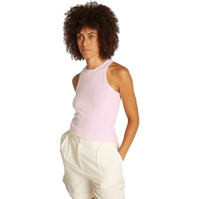 Tommy Hilfiger Damen Top Slim Rib Tank Top mit Stretch, Rosa (Light Pink), S Tommy Hilfiger Damen Top Slim Rib Tank Top mit Stretch, Rosa (Light Pink), S