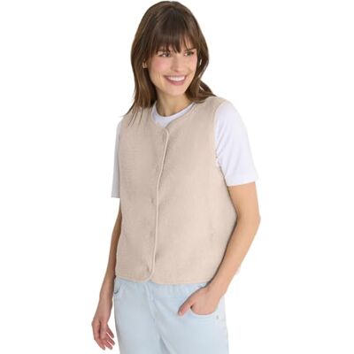 Cecil Weste aus Teddy-Material mit Rundhals Cecil Weste aus Teddy-Material mit Rundhals