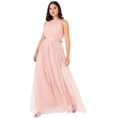 Anaya with Love Damen Ladies Maxi Dress for Women Halter Neck Long Sleeveless Belt A Line Evening Gown Ball Prom Wedding Guest Bridesmaid Kleid, Blush Peach, 34 EU Anaya with Love Damen Ladies Maxi Dress for Women Halter Neck Long Sleeveless Belt A Line Evening Gown Ball Prom Wedding Guest Bridesmaid Kleid, Blush Peach, 34 EU