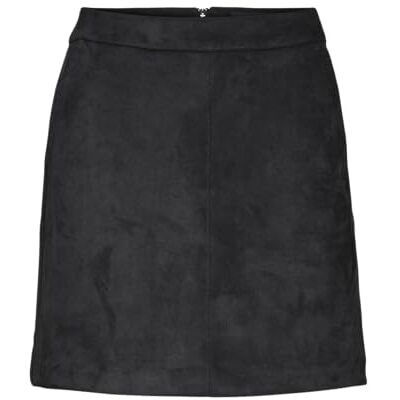 VERO MODA Damen Vmdonnadina Faux Suede Short Skirt Noos Rock ,Black,M VERO MODA Damen Vmdonnadina Faux Suede Short Skirt Noos Rock ,Black,M