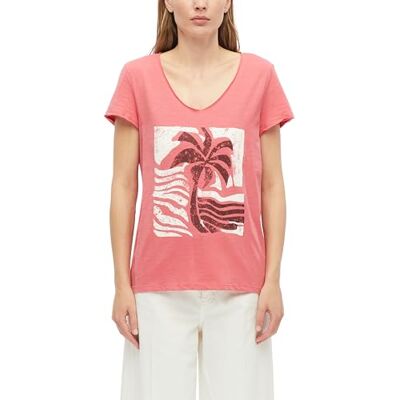 s.Oliver T-Shirt mit Flammgarnstruktur und Print s.Oliver T-Shirt mit Flammgarnstruktur und Print