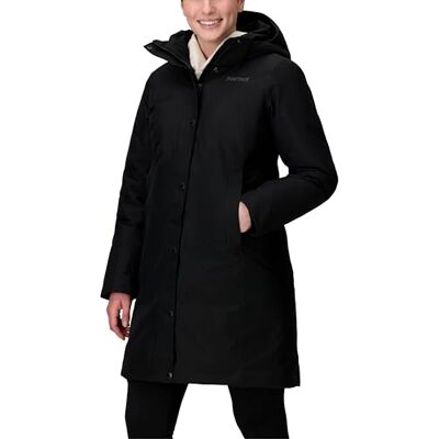 Marmot Damen Wm's Chelsea Coat, Leichte Daunenjacke, wasserdichter Daunenparka, warmer Wintermantel, regendichte Winterjacke, winddichte Funktionsjacke, Outdoorjacke mit Kapuze, Black F22, M Marmot Damen Wm's Chelsea Coat, Leichte Daunenjacke, wasserdichter Daunenparka, warmer Wintermantel, regendichte Winterjacke, winddichte Funktionsjacke, Outdoorjacke mit Kapuze, Black F22, M