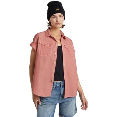 G-STAR RAW Women's Shirts Military Button down ssleeve Shirt wmn, Mehrfarben (pink Ink/Milk D24592-D123-D852), L G-STAR RAW Women's Shirts Military Button down ssleeve Shirt wmn, Mehrfarben (pink Ink/Milk D24592-D123-D852), L
