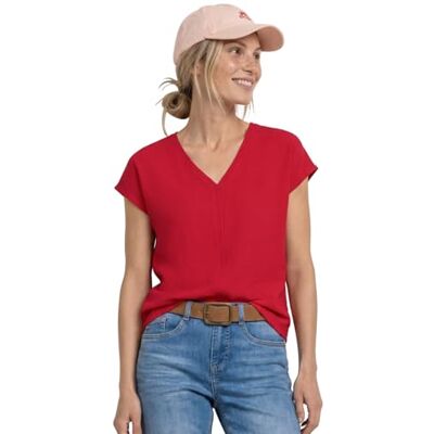 Street One Strukturmix Shirt mit Tape Salsa red 40 Street One Strukturmix Shirt mit Tape Salsa red 40