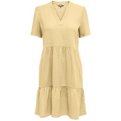 ONLY Onltiri-Goa Ss V-NEC Lin Bl Dress Cc PNT ONLY Onltiri-Goa Ss V-NEC Lin Bl Dress Cc PNT