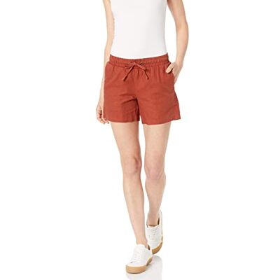 Amazon Essentials Damen-Shorts aus Leinen-Mischgewebe mit Kordelzug (erhältlich in Übergröße), 12,7 cm Schrittlänge, Terrakotta, Größe XS Amazon Essentials Damen-Shorts aus Leinen-Mischgewebe mit Kordelzug (erhältlich in Übergröße), 12,7 cm Schrittlänge, Terrakotta, Größe XS