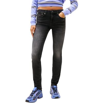 Tommy Jeans Damen Jeans Hose Sophie Skinny Fit, Schwarz (Denim Black), 33W/30L Tommy Jeans Damen Jeans Hose Sophie Skinny Fit, Schwarz (Denim Black), 33W/30L
