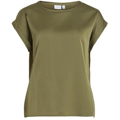 Vila Damen Satin Blusen T-Shirt Kurzarm Basic Rundhals Top Glänzend Tunika Blouse Oberteil VIELLETTE, Farben:Pastell-Grün, Größe:34 Vila Damen Satin Blusen T-Shirt Kurzarm Basic Rundhals Top Glänzend Tunika Blouse Oberteil VIELLETTE, Farben:Pastell-Grün, Größe:34