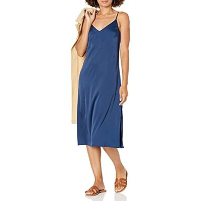 The Drop Damen Ana Silky Midi-Slip-Kleid mit V-Ausschnitt, Marineblau, 3XL Große Größen The Drop Damen Ana Silky Midi-Slip-Kleid mit V-Ausschnitt, Marineblau, 3XL Große Größen