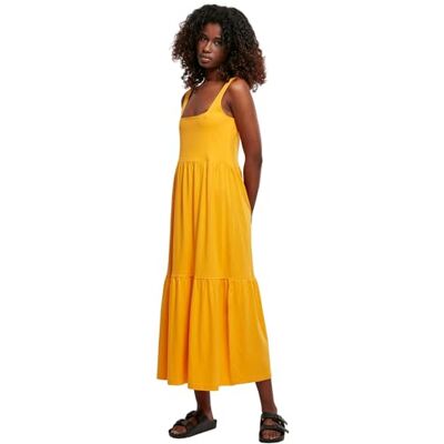 Urban Classics Damen Ladies 7/8 Length Valance Summer Dress magicmango, S Urban Classics Damen Ladies 7/8 Length Valance Summer Dress magicmango, S