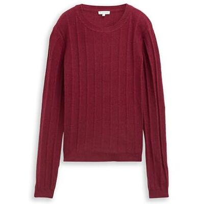 TOM TAILOR Damen 1049129 Rib Strickpullover Mit Wollanteil, 39063 Rumba Red Melange, M EU TOM TAILOR Damen 1049129 Rib Strickpullover Mit Wollanteil, 39063 Rumba Red Melange, M EU