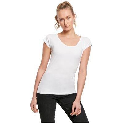Build Your Brand Ladies Back Cut Tee Damen T-Shirt Shirt Top Kurzarm kurzärmlig, Größe:L, Farbe:White Build Your Brand Ladies Back Cut Tee Damen T-Shirt Shirt Top Kurzarm kurzärmlig, Größe:L, Farbe:White