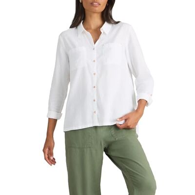White Stuff Damen Bio-Baumwollhemd Sophie – Classic Mit Knopfleiste – Pale Ivory – Größe 38 White Stuff Damen Bio-Baumwollhemd Sophie – Classic Mit Knopfleiste – Pale Ivory – Größe 38