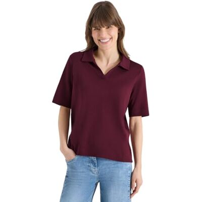 Cecil Kurzarm Poloshirt in Unifarbe Sweet Grape red XXL Cecil Kurzarm Poloshirt in Unifarbe Sweet Grape red XXL