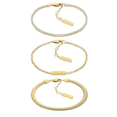 Calvin Set aus 3 Armbändern für Damen Kollektion CK TRIO In Gelbgold verziert mit Kristallen 35000797 Calvin Set aus 3 Armbändern für Damen Kollektion CK TRIO In Gelbgold verziert mit Kristallen 35000797