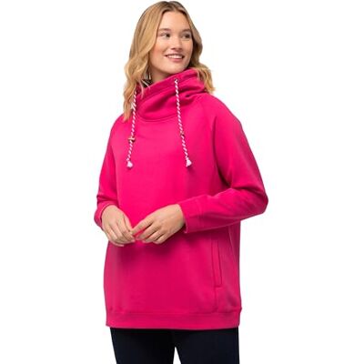 Ulla Popken Damen große Größen Übergrößen Plus Size Sweatshirt, weiter Stehkragen, Taschen, Raglan-Langarm magentapink 66+ 713963528-66+ Ulla Popken Damen große Größen Übergrößen Plus Size Sweatshirt, weiter Stehkragen, Taschen, Raglan-Langarm magentapink 66+ 713963528-66+